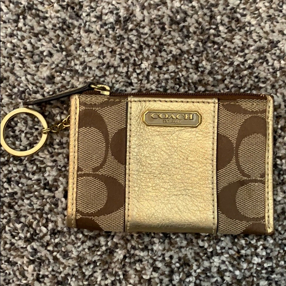 Coach small wallet with gold accents